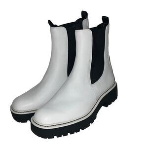Sam Edelman Laguna Waterproof Lug Sole Chelsea Boot White Pull-On sz 9 $170 MSRP